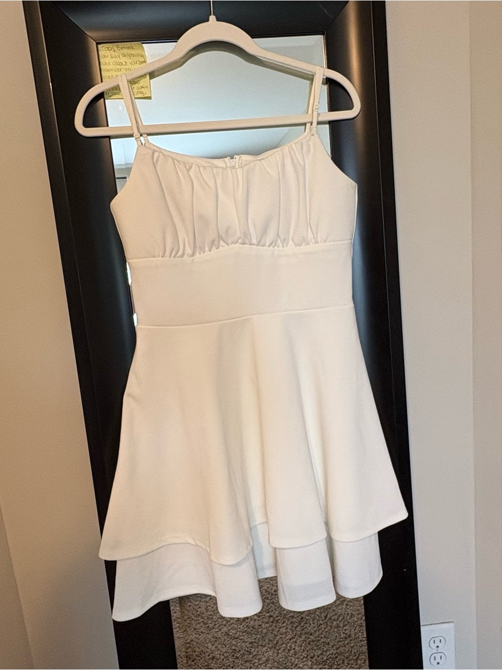Emerald Sundae White Spaghetti Strap A-Line Wedding Dress